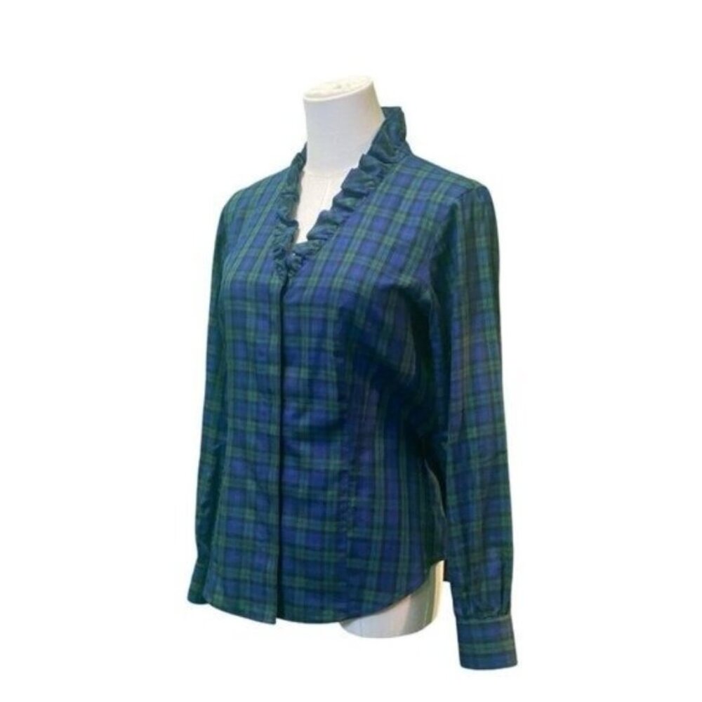 Brooks Brothers Blue and Green Plaid Button Down Shirt